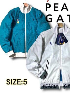 PEARLY GATES Men's Reversible White & Blue Golf Jacket/Vest Size 5 ( L ) 10807